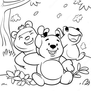 Cheerful Winnie The Pooh And Friends Coloring Page 19524-15874