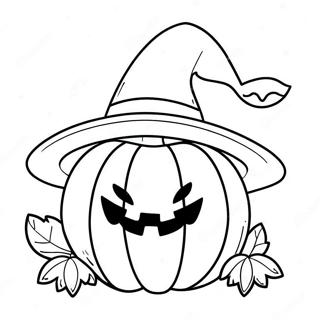 Smiling Pumpkin With A Hat Coloring Page 19534-15888