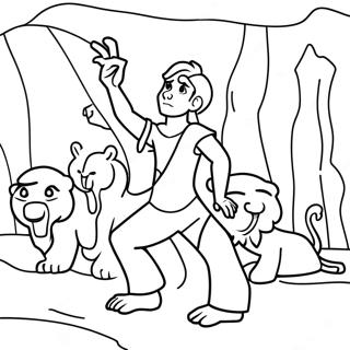 Daniel In The Lions Den Coloring Page 19563-15912