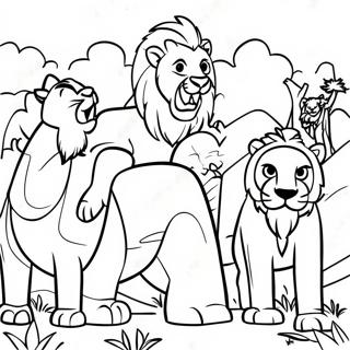 Brave Daniel Facing Fierce Lions Coloring Page 19564-15906