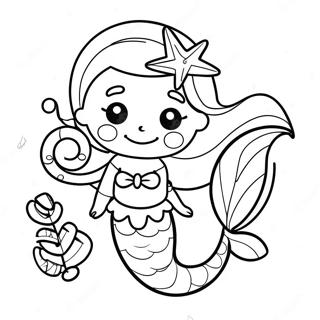 Festive Mermaid With Candy Canes Coloring Page 19574-15917