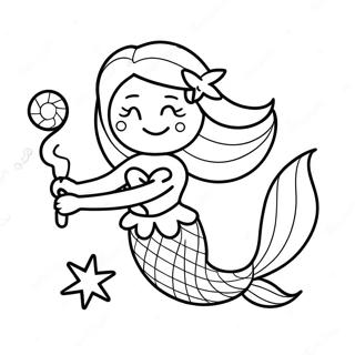 Festive Mermaid With Candy Canes Coloring Page 19574-15919