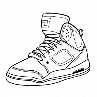 High Top Basketball Shoes Coloring Page 19584-15925