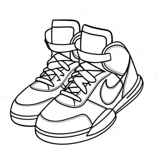 High Top Basketball Shoes Coloring Page 19584-15926