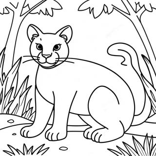 Playful Puma In The Jungle Coloring Page 19594-15934