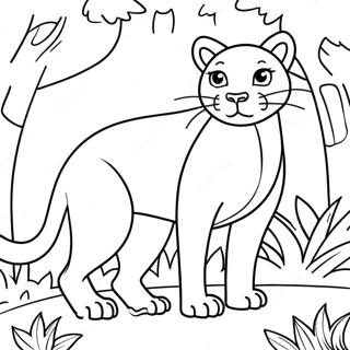 Playful Puma In The Jungle Coloring Page 19594-15935