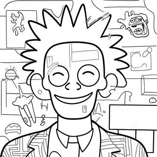 Colorful Basquiat Art Inspired Coloring Page 19604-15938