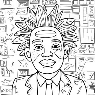 Colorful Basquiat Art Inspired Coloring Page 19604-15940