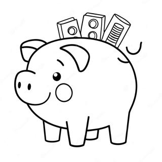 Cute Piggy Bank Coloring Page 19614-15955