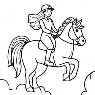 Girl Riding A Beautiful Horse Coloring Page 19633-15964