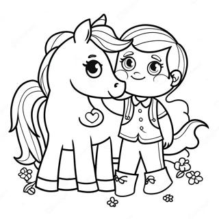 Cute Girl With A Pony Coloring Page 19634-15967