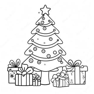 Preppy Christmas Tree Coloring Page 19653-15979