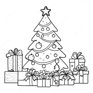 Preppy Christmas Tree Coloring Page 19653-15980