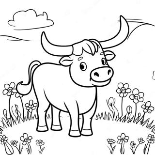 Ferdinand The Bull In A Peaceful Meadow Coloring Page 19674-16001