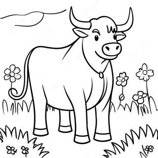 Ferdinand The Bull In A Peaceful Meadow Coloring Page 19674-16002