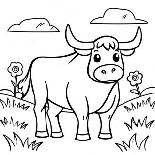 Ferdinand The Bull In A Peaceful Meadow Coloring Page 19674-16003