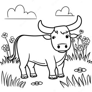 Ferdinand The Bull In A Peaceful Meadow Coloring Page 19674-16004