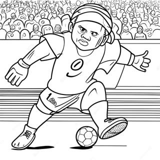 Ronaldinho Dribbling The Ball Coloring Page 19684-16005