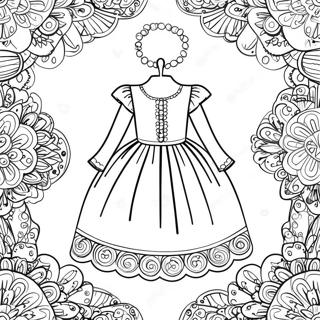 Beautiful Communion Dress Coloring Page 19694-16015