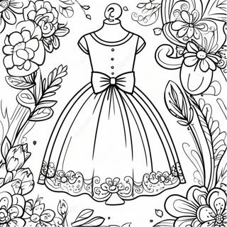 Beautiful Communion Dress Coloring Page 19694-16016