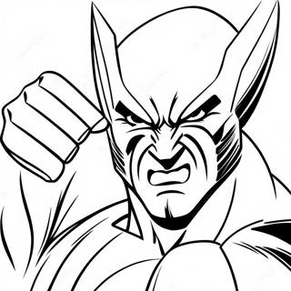 Wolverine Clawing Action Coloring Page 19724-16037