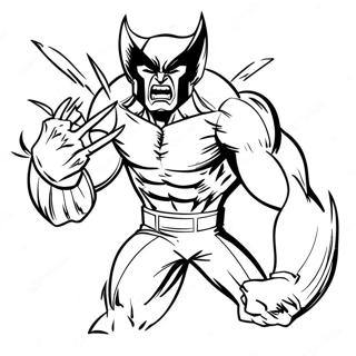 Wolverine Clawing Action Coloring Page 19724-16039