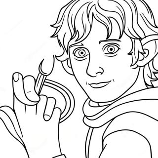 Frodo Baggins With The One Ring Coloring Page 1972-1689