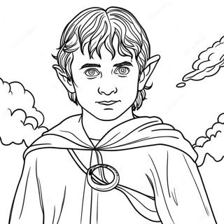 Frodo Baggins With The One Ring Coloring Page 1972-1691