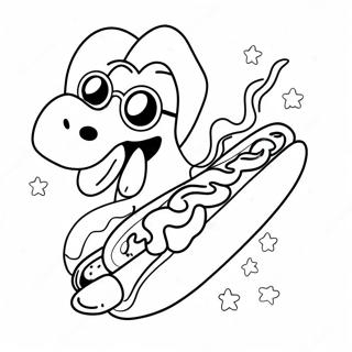 Silly Hot Dog With Sunglasses Coloring Page 19734-16045