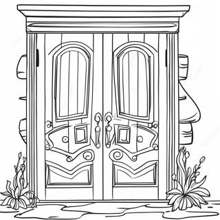 Rustic Wooden Doors Coloring Page 19764-16067