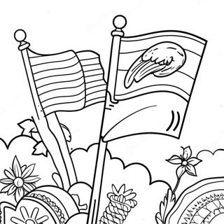 Hispanic Heritage Month Flags Coloring Pages