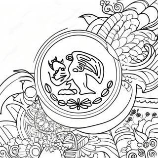 Vibrant Mexican Flag Coloring Page 19804-16104