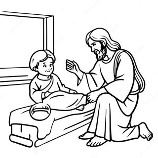 Jesus Heals Sick Child Coloring Page 19813-16106