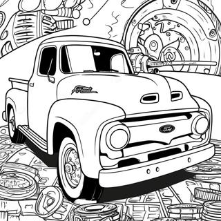 Jacked Up Ford Truck Coloring Page 19823-16110