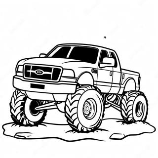 Monster Ford Truck In Muddy Terrain Coloring Page 19824-16123