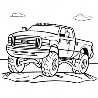 Monster Ford Truck In Muddy Terrain Coloring Page 19824-16124