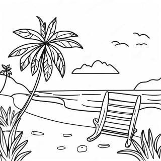 Jamaica Beach Scene Coloring Page 19833-16119