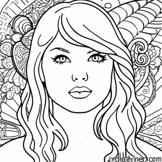 Taylor Swift Red Album Cover Coloring Page 19843-16130