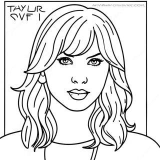 Taylor Swift Red Album Cover Coloring Page 19843-16131