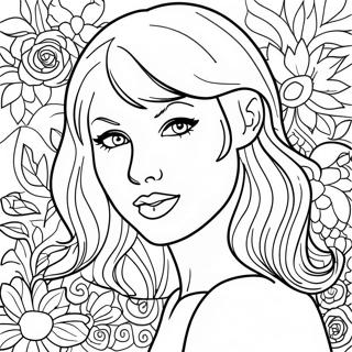 Taylor Swift Red Album Cover Coloring Page 19843-16132