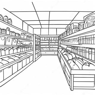 Busy Grocery Store Aisle Coloring Page 19854-16145