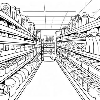 Busy Grocery Store Aisle Coloring Page 19854-16146