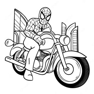 Spiderman Motorcycle Coloring Pages