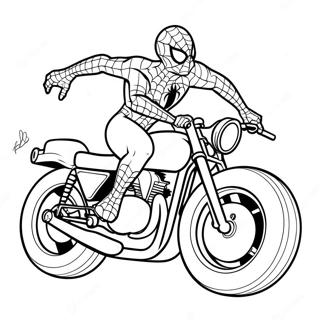 Spiderman On A Cool Motorcycle Coloring Page 19893-16167