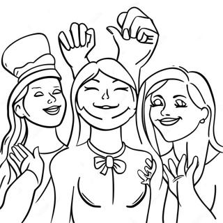 Empowered Women Celebrating Coloring Page 19904-16186