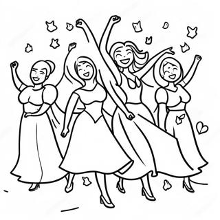 Empowered Women Celebrating Coloring Page 19904-16187