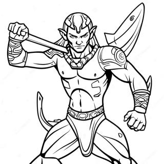 Na Vi Warrior In Battle Coloring Page 19914-16196