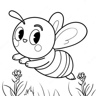 Cute Bumblebee Flying Coloring Page 1992-1705