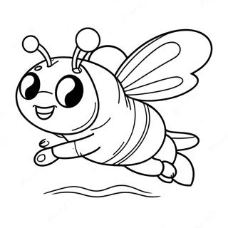 Cute Bumblebee Flying Coloring Page 1992-1706