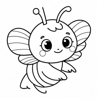 Cute Bumblebee Flying Coloring Page 1992-1707